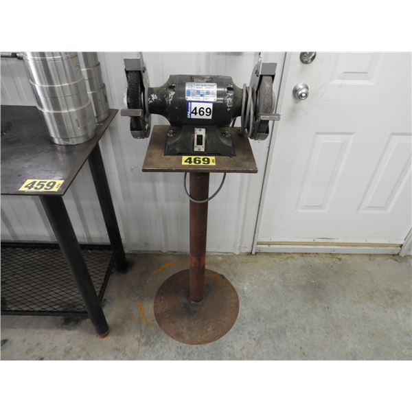 8" Jet bench grinder on floorstand with wire brush and grinding stone (works well)