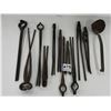 Image 1 : (12 pieces) Blacksmith tools, tongs, ladels, assorted
