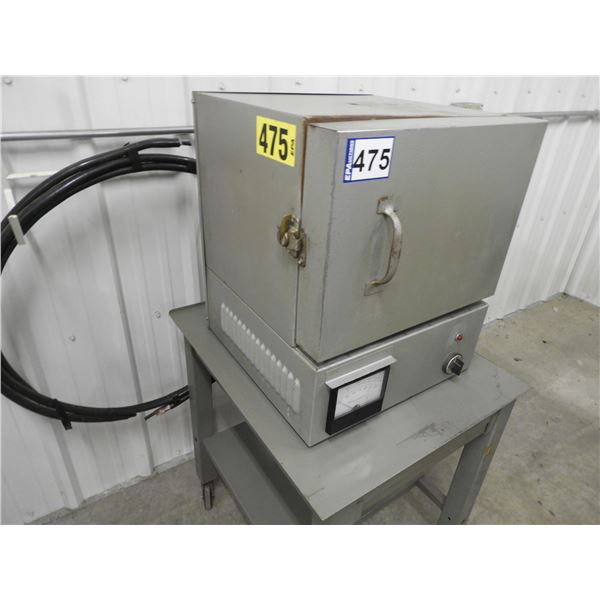Kiln working condition, 110V OD 18"D x 18"W x 21"H, oven dementions 12" x 8-1/2" x 12"- table not in