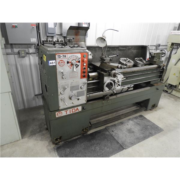 TIDA - TD 7H Metal Lathe (3 Phase) - with splash guard, 2" bore x 68" bed, includes 3 jaw chuck (alr