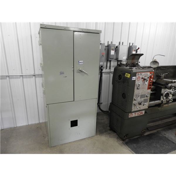 Metal tool cabinet with 4 shelves- used for lathe and milling parts, 35"W x 33"D x 76"H