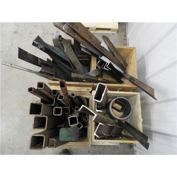 Metal cut off pieces angle iron, plate, rectangular tubing, square tubing, channel iron, includes 4