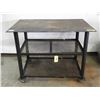 Image 1 : Welding table with 3 shelves on castors- sheet metal top 49"L x 32"W x 39"H, 3/8" thick