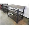 Image 2 : Welding table with 3 shelves on castors- sheet metal top 49"L x 32"W x 39"H, 3/8" thick