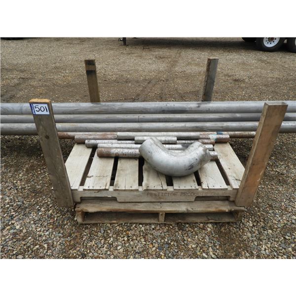 Exhaust pipe - 7"D x 154L, 5"D x 122"L, 4"D x 120"L, 2-1/2"D x 69"L, 2"D small pieces (all used)