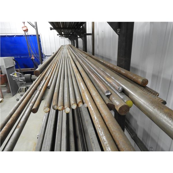 (29 pieces) Solid rods (new/unused) (4) rebar 3/8" x 20ft (1) 1-1/2" x 22ft, (1) 1" x 12ft, (2) 7/8"