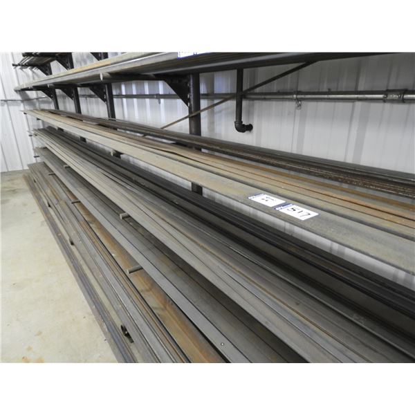 (21 pieces) Flat bar unused (1) 1/4" x 6" x 20ft, (1) 5/16"  x 3-1/2" x 20ft, (1) 1/4" x 4" x 20ft,