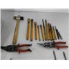 Image 2 : (2) Tin snips, soft blow hammer, (12) chisels and punches, (28 piece) screwdriver set