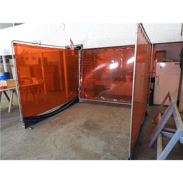 (3) AGO welding screens, U-Shape - each panel 8ftWx6-1/2ft H, (like new)