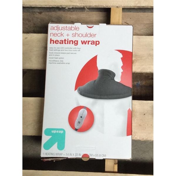Up and up adjustable neck and shoulder heating wrap