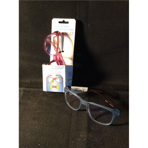 2  Blue light filtering glasses for kids reduces glare prevents eyestrain retails for $20 each