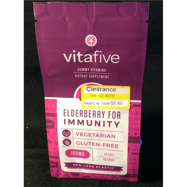 Elderberry for immunity vegetarian and gluten free 30 days 60 count 100 MG  retails for $13