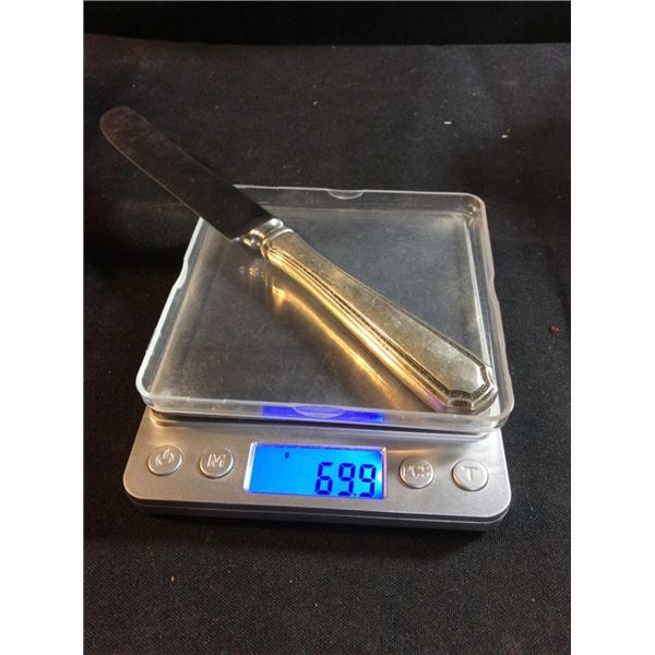 Sterling silver butter knife handle is sterling silver 69.9 g total