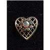 Image 1 : Heart shaped clear stoned brooch pin