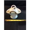 Image 2 : Vintage milk glass hen on a nest  in a basket