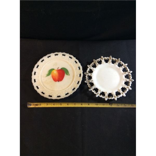 Vintage milk glass plates