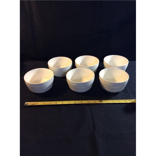 Vintage 5 inch round made in the USA cream colored bowls set of six