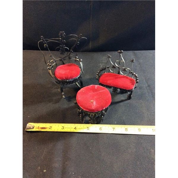 Black and red doll furniture