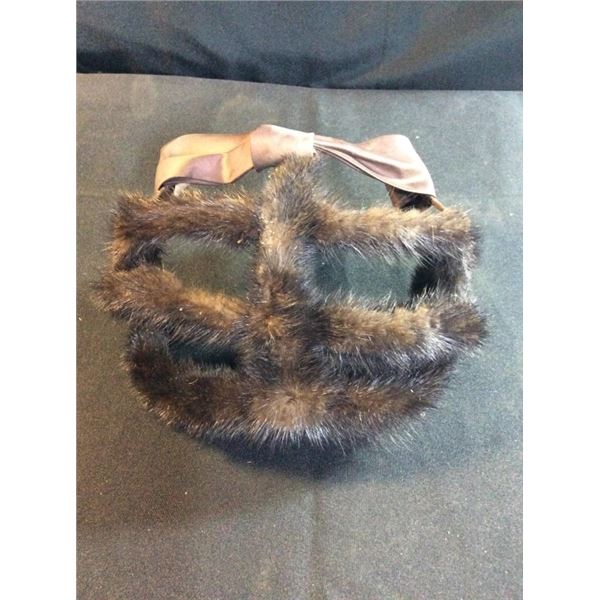 Mink fur vintage hat