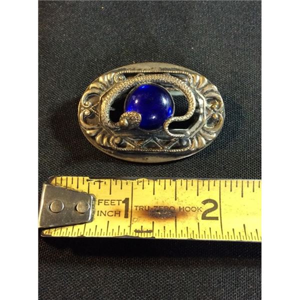 Ornate Victorian snake bar pin/button