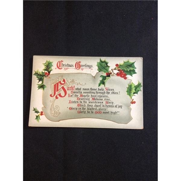 1911 Christmas greetings postcard