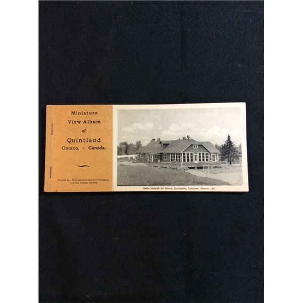 Miniature view album of QUINTLAND Canada postcard book