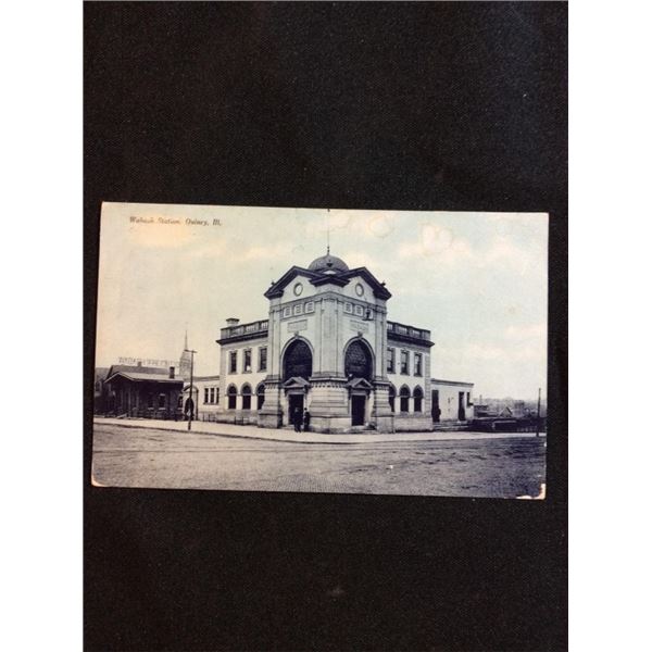 Walbash station Quincy Illinois postcard