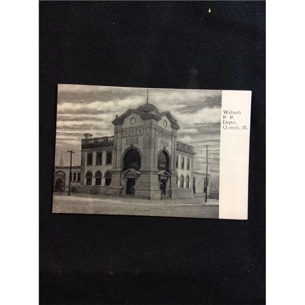 Wabash RR depot Quincy Illinois postcard