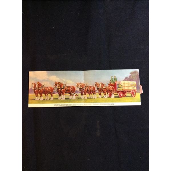 Extra long Budweiser king of bottled beer postcard