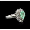 Image 1 : 14KT White Gold 1.39 ctw Emerald and Diamond Ring