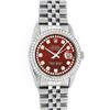 Image 2 : Rolex Mens Stainless Steel Red String Diamond 36MM Datejust Wristwatch