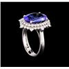 Image 4 : 14KT White Gold 5.20 ctw Tanzanite and Diamond Ring