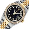 Image 3 : Rolex Mens 2 Tone Black String VS Diamond Datejust Wristwatch