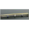 Image 2 : Antique Two Tone 14k Gold Diamond & Synthetic Sapphire Open Filigree Bar Pin