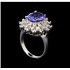 Image 4 : 14KT White Gold 5.05 ctw Tanzanite and Diamond Ring