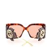 Image 3 : Gucci Wing Square Sunglasses Tortoise Acetate and Metal Brown