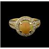 Image 2 : 1.48 ctw Opal and Diamond Ring - 14KT Yellow Gold