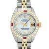 Image 1 : Rolex Ladies 2 Tone MOP Diamond & Ruby Datejust Wristwatch 26MM