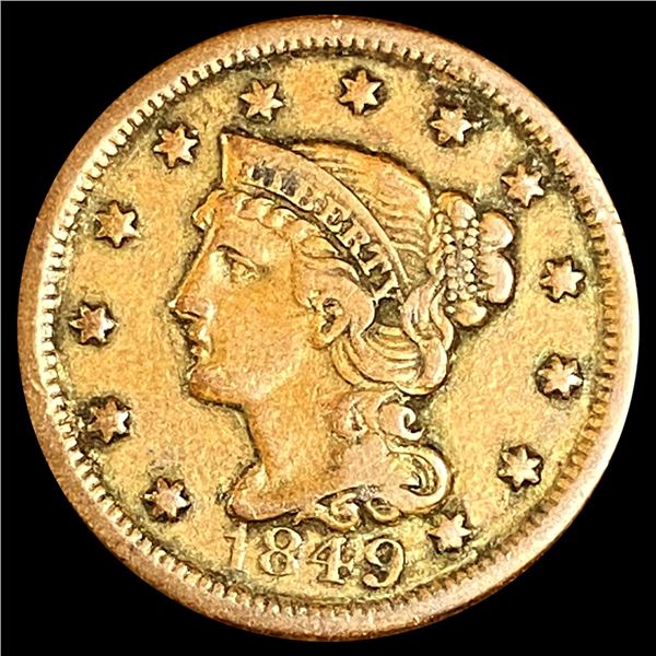 1840 Braided Hair Large Cent ABOUT UNCIRCULATED