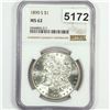 Image 1 : 1890-S Morgan Silver Dollar NGC - MS62