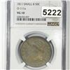 Image 1 : 1811 Sm. 8 Capped Bust Half Dollar NGC - VG10
