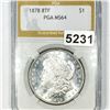 Image 1 : 1878 8TF Morgan Silver Dollar PGA - MS64 PL