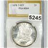 Image 1 : 1878 7/8TF Morgan Silver Dollar PGA - MS64