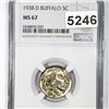 Image 1 : 1938-D Buffalo Nickel NGC - MS67