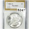 Image 1 : 1882-CC Morgan Silver Dollar PGA - MS63