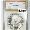Image 1 : 1882-O Morgan Silver Dollar PGA - MS65