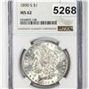 Image 1 : 1890-S Morgan Silver Dollar NGC - MS62