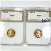 Image 1 : 1941-S, 1942-S Set (2) Wheat Cent PCI - MS68 RED