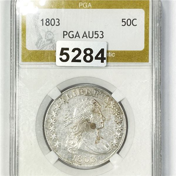 1803 Draped Bust Half Dollar PGA - AU53