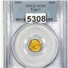 Image 1 : 1854 Gold Seated Liberty Type 1 $1 PCGS - AU55
